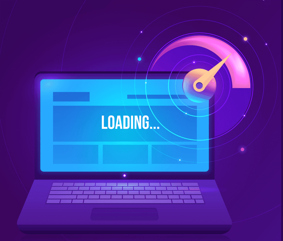 laptop loading measuring page speed